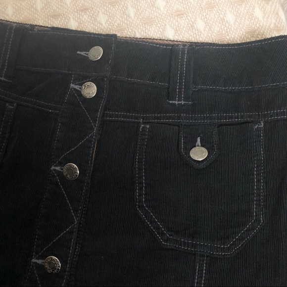 Free People Black Corduroy Pencil Skirt Size 6 - Picture 6 of 8